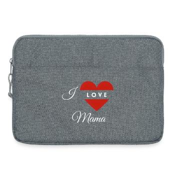Herzform mit Liebesbotschaft für Mama - Laptoptasche 15" - Grau meliert - Vorne