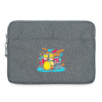 Portrait de tambour - Sacoche pour ordinateur portable 15 pouces - gris chiné - Devant