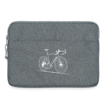 Conception artistique minimaliste de la ligne de vélo - Sacoche pour ordinateur portable 15 pouces - gris chiné - Devant