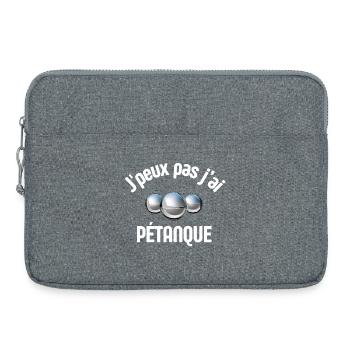 pétanque, bouliste, fan de pétanque - Sacoche pour ordinateur portable 15 pouces - gris chiné - Devant