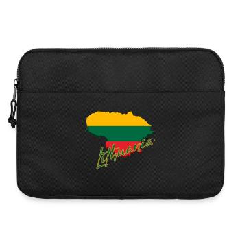 Landkarte von Litauen, Flagge von Litauen - Laptoptasche 15" - Schwarz - Vorne