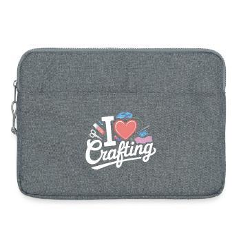 I Love Crafting - Laptop bag 15" - heather grey - Front