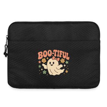 Motif d'Halloween avec un dicton drôle et mignon « Boo-tiful Ghost » - Sacoche pour ordinateur portable 15 pouces - noir - Devant