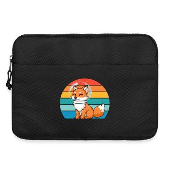 Astronauten Retro Raubtier Rotfuchs Fuchsliebhaber - Laptoptasche 15" - Schwarz - Vorne