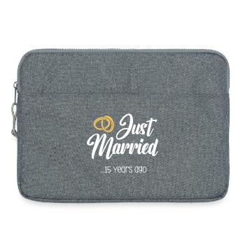 Vient de se marier 15 ans Mariage Marié Anniversaire - Sacoche pour ordinateur portable 15 pouces - gris chiné - Devant