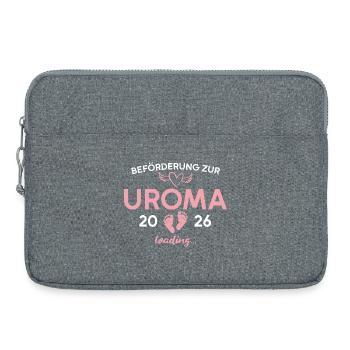 Uroma 2026 Schwangerschaftsankündigung Oma - Laptoptasche 15" - Grau meliert - Vorne