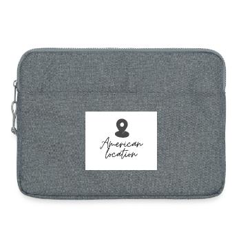 Amerikanischer Standort Pin - Laptoptasche 15" - Grau meliert - Vorne