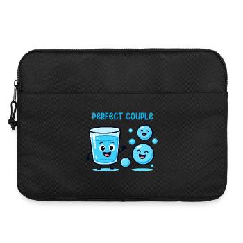 Perfect Couple Water and Bubbles Fun Cartoon - Laptop bag 15" - black - Front