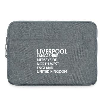 Liverpool – Angleterre Conception des paroles - Sacoche pour ordinateur portable 15 pouces - gris chiné - Devant