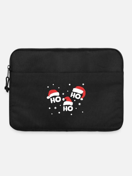 HO HO HO avec des chapeaux de Père Noël - Sacoche pour ordinateur portable 15 pouces - noir