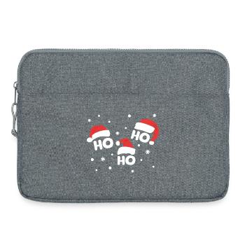 HO HO HO mit Weihnachtsmützen Weihnachtsmann - Laptoptasche 15" - Grau meliert - Vorne