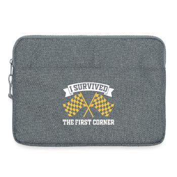 I Survived the First Corner - Laptop bag 15" - heather grey - Front