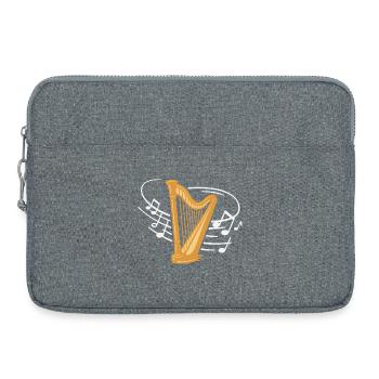 Harp Sheet Music Harpist Harpist Orchestra - Laptop bag 15" - heather grey - Front