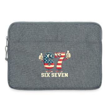 US Flag 67 Memes Six Seven - Sacoche pour ordinateur portable 15 pouces - gris chiné - Devant