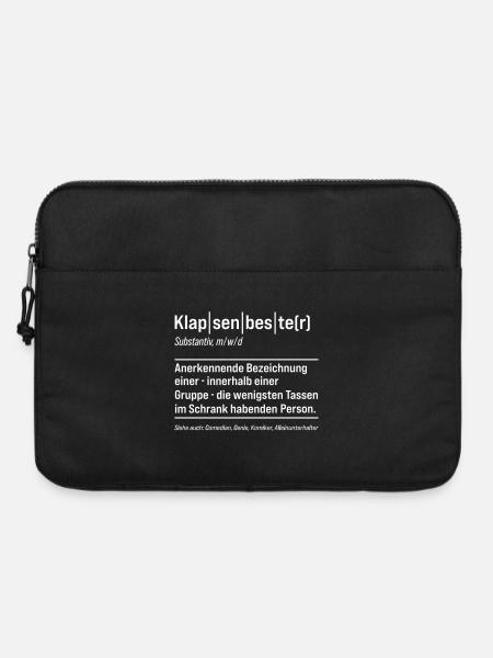 Klapsenbester Definition Fun Sprüche - Laptoptasche 15" - Schwarz