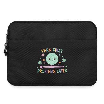 Problèmes de laine d’abord Puis fil au crochet drôle - Sacoche pour ordinateur portable 15 pouces - noir - Devant