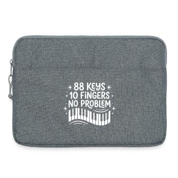 88 Tasten, 10 Finger, kein Problem, Pianist. - Laptoptasche 15" - Grau meliert - Vorne