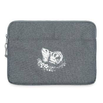 Furets dans le cercle des fleurs - Sacoche pour ordinateur portable 15 pouces - gris chiné - Devant