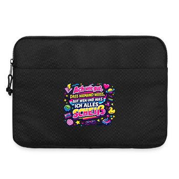 auf wen und was ich alles scheiß - Laptoptasche 15" - Schwarz - Vorne