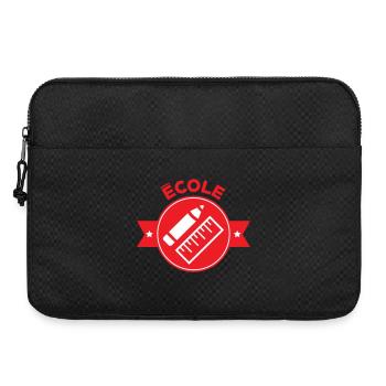 Logo École : Écusson Rouge Matériel de Géométrie - Sacoche pour ordinateur portable 15 pouces - noir - Devant