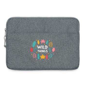 Wild Things Floral Pattern - Laptop bag 15" - heather grey - Front