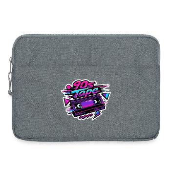 Bande Néon Rétro des années 90 - Sacoche pour ordinateur portable 15 pouces - gris chiné - Devant