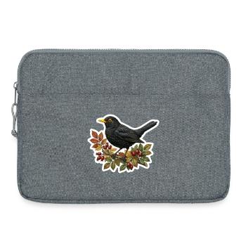Merle noir indigène sur branche de cynorhorondard - Sacoche pour ordinateur portable 15 pouces - gris chiné - Devant