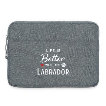 Life is Better with My Labrador Retriever Dog Love - Laptop bag 15" - heather grey - Front