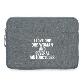 Une Femme et Plusieurs Motos : Humour Motard - Sacoche pour ordinateur portable 15 pouces - gris chiné - Devant