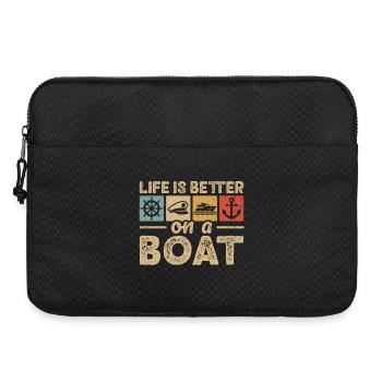Nautischer Bootskapitän Bootsfahrer Segeln - Laptoptasche 15" - Schwarz - Vorne