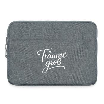 Träume Groß – Handlettering Script - Laptoptasche 15" - Grau meliert - Vorne