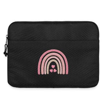 Rainbow Pink Knitting Pattern - Laptop bag 15" - black - Front