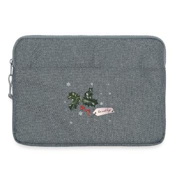 Zweig Christmas Holly mit roten Beeren - Laptoptasche 15" - Grau meliert - Vorne