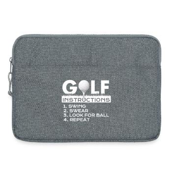 Golf Instructions Swing Swear Repeat Humor - Laptop bag 15" - heather grey - Front