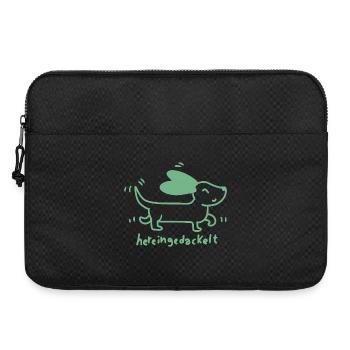  Dackel verspielt, handgezeichnet - Laptoptasche 15" - Schwarz - Vorne