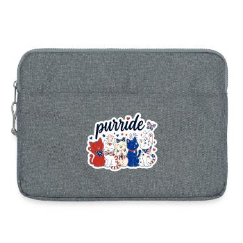 Festival américain du chat Purride - Sacoche pour ordinateur portable 15 pouces - gris chiné - Devant