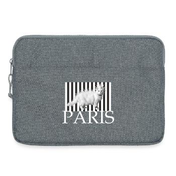 Paris Mohawk Punk Katze im Streifenprint - Laptoptasche 15" - Grau meliert - Vorne