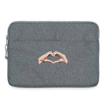 Hands heart - Sacoche pour ordinateur portable 15 pouces - gris chiné - Devant