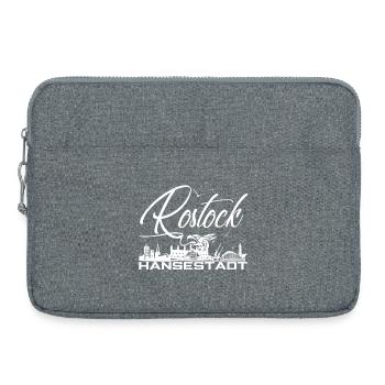 Rostock - Hansestadt - Silhouette - Laptoptasche 15" - Grau meliert - Vorne