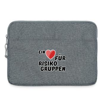 Risikogruppe Spruch Nächstenliebe Herz Virus - Laptoptasche 15" - Grau meliert - Vorne