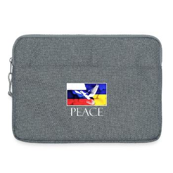 PEACE Russia Ukraine Dove of Peace white - Laptop bag 15" - heather grey - Front