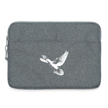 Colombe blanche de la paix - Sacoche pour ordinateur portable 15 pouces - gris chiné - Devant