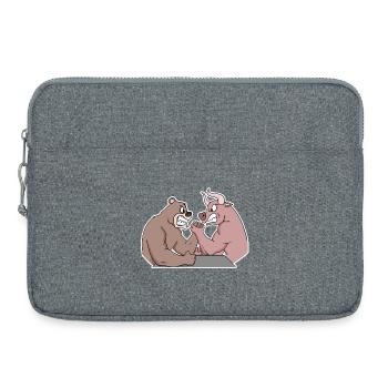 Bull and Bear Armwrestler Arm Press - Sacoche pour ordinateur portable 15 pouces - gris chiné - Devant
