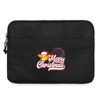 Festlicher Weihnachtsrentier Schriftzug - Laptoptasche 15" - Schwarz - Vorne