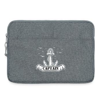 Captain Anchor Motif - Laptop bag 15" - heather grey - Front