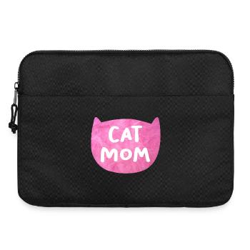 Katze Flausch Mom Mama coole Quotes Fell rosa pink - Laptoptasche 15" - Schwarz - Vorne