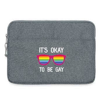 Mois de la fierté - C’est normal d’être gay - Sacoche pour ordinateur portable 15 pouces - gris chiné - Devant