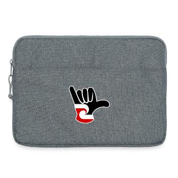 Maori-Flagge Shaka - Laptoptasche 15" - Grau meliert - Vorne