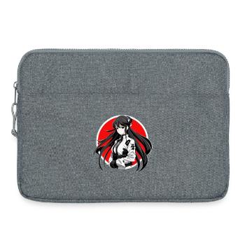 Japanese Manga Girl - Laptop bag 15" - heather grey - Front