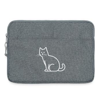 Croquis de chat - Sacoche pour ordinateur portable 15 pouces - gris chiné - Devant